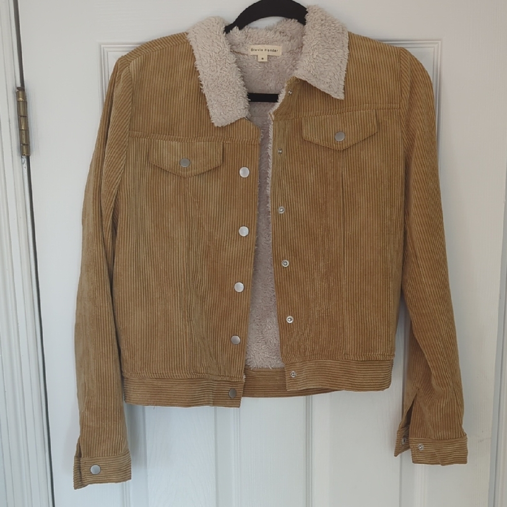 Stevie Hender Corduroy Sherpa Jacket in Tan